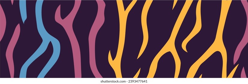 Vibrant graphic wallpaper with stripes design. Vector illustration. Hand drawn broken texture, craps and shards. Stock vecor. Seamless.