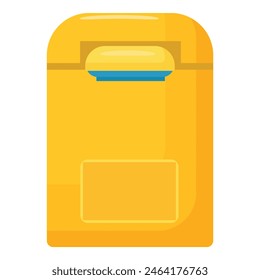 Representación gráfica vibrante de un refrigerador amarillo adecuado para diseños de cocina temática