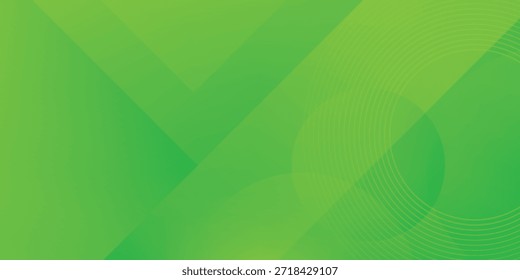 Ein lebendiger, grüner, abstrakter Hintergrund mit dynamischem Farbverlauf, überlappenden geometrischen Formen und subtilen, konzentrischen, kreisförmigen Mustern, ideal für moderne digitale Präsentationen, Webbanner oder technologiebezogene Designs
