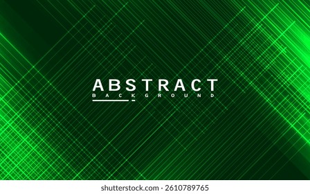 Vibrant Green Abstract Background with Intersecting Light Rays for Modern Designs and Technology-themed Projects, Ideal for Futuristic Presentation Backdrops
