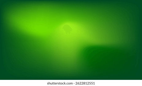A vibrant green abstract background radiating soft light and depth.
