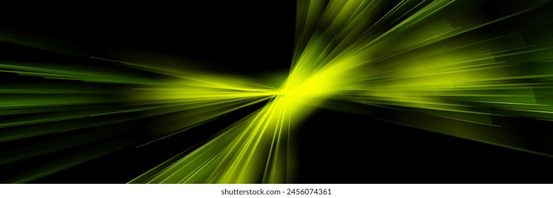Vibrante verde abstracto rayas brillantes moderno fondo de tecnología. Futuro concepto de diseño de Anuncio de Arte vectorial