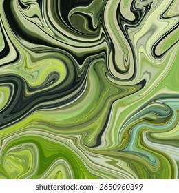 Vibrant green abstract swirl art with high contrast lines and lush organic textures. Perfect for eco-themed design. 