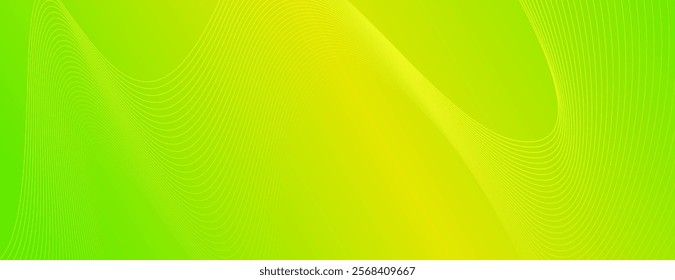 Vibrant green background with smooth gradient and subtle line patterns. The background features green and yellow hues, creating a dynamic look. Wavy line pattern background. Green background vector.