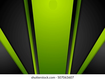 Vibrant green black abstract background. Contrast corporate vector brochure template design