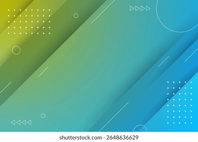 Fondo abstracto degradado verde y azul vibrante con Elementos geométricos