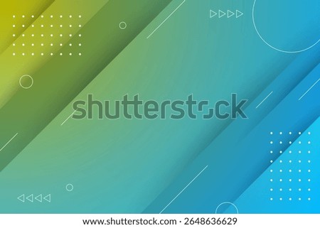 Vibrant green and blue gradient abstract background with geometric elements