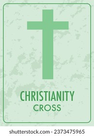 A vibrant green card featuring the iconic Cross symbol of Christianity