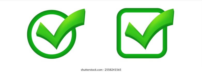 A vibrant green check mark icon inside a square symbolizing approval, success, and completion.