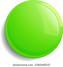 A vibrant green circle with a glossy finish