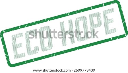 A vibrant green, distressed rubber stamp with the text 