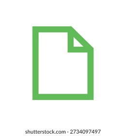 A vibrant green document icon with a small, folded corner, representing data or files.