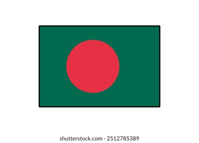 The vibrant green flag features a prominent red circle, symbolizing the struggle for independence. This design reflects the national identity and pride of Bangladesh.