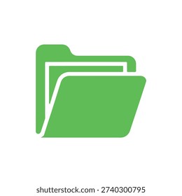 A vibrant green folder icon symbolizes file management and efficient data organization.