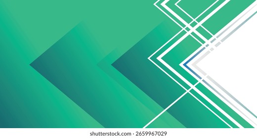 Fondo Geométrico Verde Vibrante Con Flechas Y Líneas, Perfecto Para Diseños De Negocios, Tecnología O Abstractas Con Un Estilo Limpio, Moderno Y Degradado.