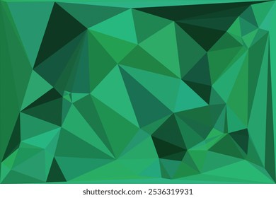 Vibrant Green Geometry Dynamic Polygonal Background with Triangular Shapes for Modern Design