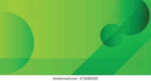 Un fondo abstracto de degradado verde vibrante con una composición dinámica de círculos superpuestos y líneas diagonales, creando una imagen moderna y energética.