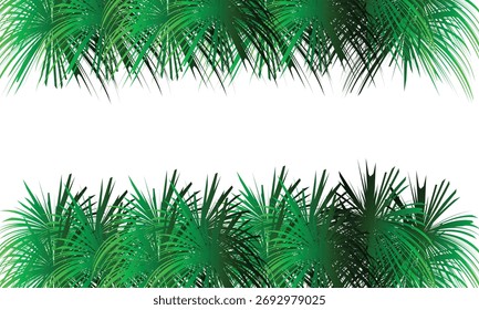 Borda de grama verde vibrante com espaço em branco no meio