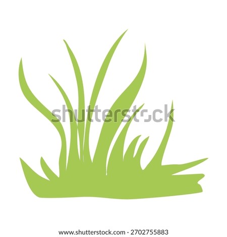 Vibrant green grass clump, perfect for nature scenes and eco-friendly designs and springtime themes