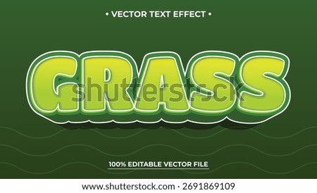 Vibrant Green Grass Text Effect with White Outline and Shadow on Dark Green Background