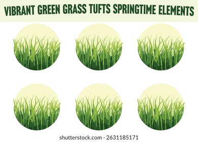 Verdes vibrantes Tufts Springtime Elementos

