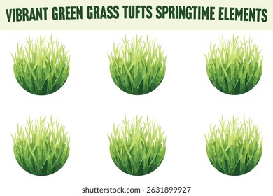 Verdes vibrantes Tufts Springtime Elementos