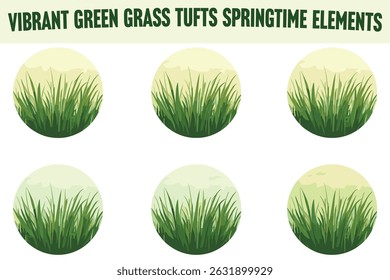 Verdes vibrantes Tufts Springtime Elementos