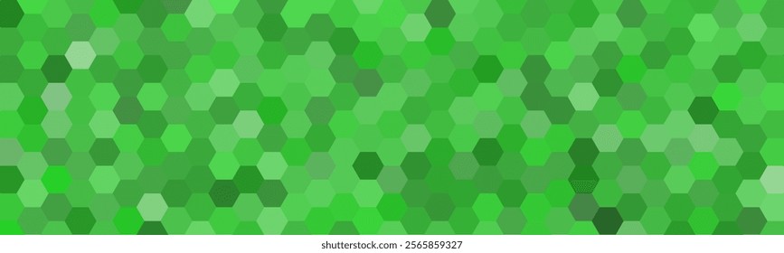 A vibrant green hexagonal pattern, perfect for nature-themed designs. The varying shades of green create a visually appealing and dynamic texture.