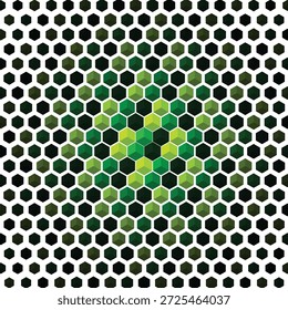 Patrón de panal verde vibrante con fondo blanco
