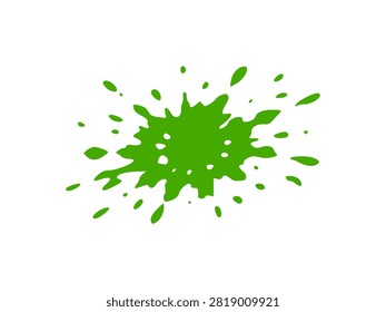 Vibrant Green Ink Splash Blot Graphic Artwork Element