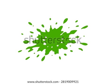 Vibrant Green Ink Splash Blot Graphic Artwork Element