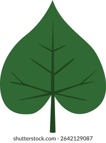 A vibrant green leaf with a heart-shaped outline, symbolizing simplicity and the beauty of nature in a minimalist design.