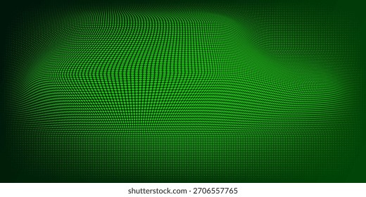 Fondo verde vibrante de la rejilla del led con el modelo punteado para la tecnología, el diseño, y el arte Abstractas eps10