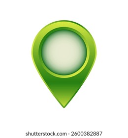 Vibrant green map pin icon representing location and navigation on digital or physical maps.
