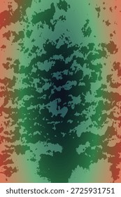 Textura vibrante com splash verde e laranja. Fundo abstrato energético com traços de pintura coloridos.