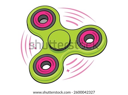 Vibrant Green and Pink Fidget Spinner in Motion