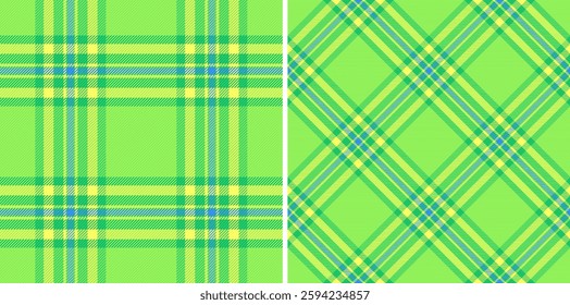 Vibrant green plaid patterns, perfect for textile design, website backgrounds, or springthemed projects.