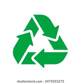 Vibrant Green Recycling Logo Representing Eco-friendly Practices And Sustainability. Vector Design Element, Label