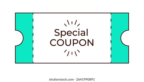 A vibrant green special coupon illustration with a youthful and energetic feel. Great for sales, promotions, and advertising. Easy-to-use vector format.