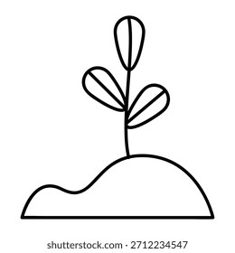 A Vibrant Green Sprout Growing in a Flat Design Style