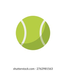 Vibrant green tennis ball vector illustration isolated on white background