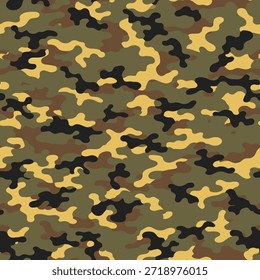 Vibrant green and yellow camouflage pattern with brown and black accents