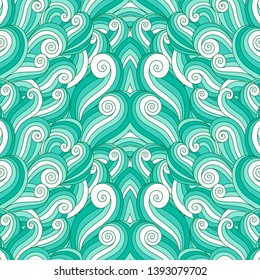 Vibrant greenery exotic tropical waves background. Green pattern fill for desktop wallpapers, fabric swatch, surface textures, web page backgrounds, , scrapbooking, invitations, cards.