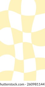 Vibrant Groovy Checkered Background Vector Illustration – Retro Psychedelic Wavy Checkered Pattern Aesthetic Phone Wallpaper in Trendy 70s and Y2K Style