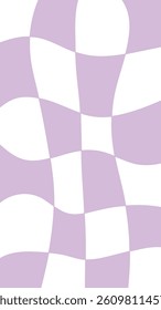 Vibrant Groovy Checkered Background Vector Illustration – Retro Psychedelic Wavy Checkered Pattern Aesthetic Phone Wallpaper in Trendy 70s and Y2K Style