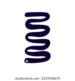 Vibrant groovy snake in modern trendy naive style. Minimalistic funky bizarre snake