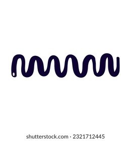 Vibrant groovy snake in modern trendy naive style. Minimalistic funky bizarre snake
