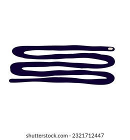 Vibrant groovy snake in modern trendy naive style. Minimalistic funky bizarre snake