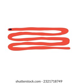 Vibrant groovy snake in modern trendy naive style. Minimalistic funky bizarre snake