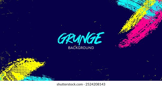 Vibrant grunge brush stroke abstract background. Abstract dirty grunge texture banner design